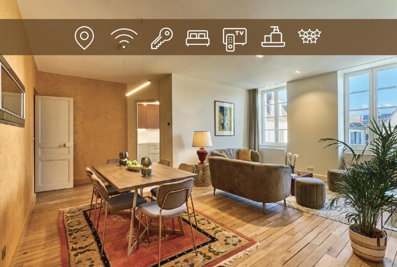 Appartement Montagnon - Les Suites Du Palais - Classe 4 Etoiles, Parking Prive, Vue Cathedrale, 3 Chambres, Primo C0Nciergerie Nevers Luaran gambar